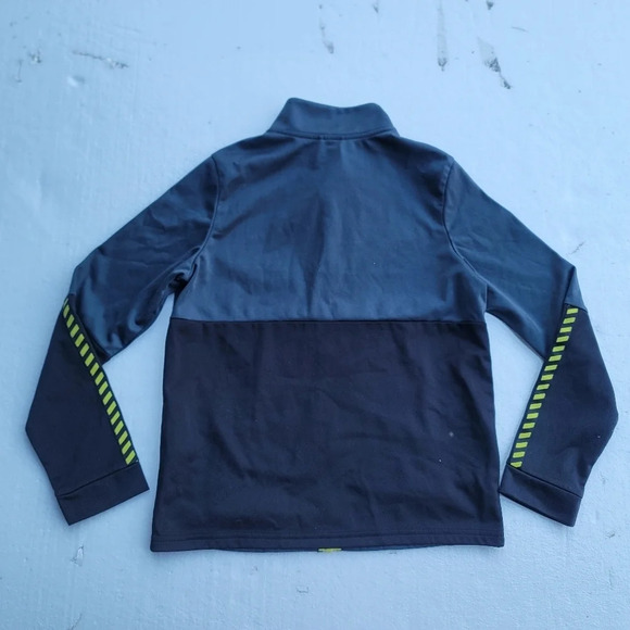 Athletic Works Boys Full Zip Track Jacket Size L (10-12) Gray Black Yellow - Picture 4 of 8